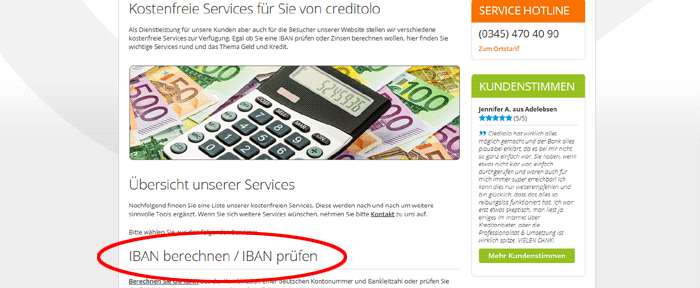 Die creditolo Services starten mit IBAN-Rechner und IBAN-Prfer