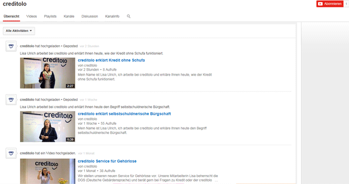 Unsere neuen Video-Tutorials gehen jetzt nach und nach auf unserer Webseite und im creditolo Youtube Channel online.