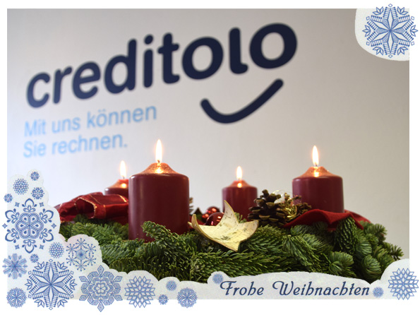 Frhliche Weihnachtstage und einen gutgelaunten Rutsch ins neue Jahr wnscht das gesamte creditolo Team.